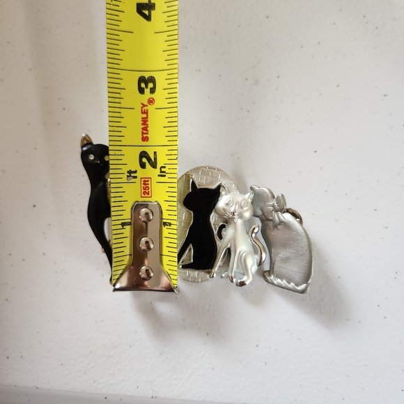 Vintage Cat Pin Brooch Lot Of 3 Eclectic Jewelry 90s 1990s Kitsch Crazy Cats - Picture 6 of 6